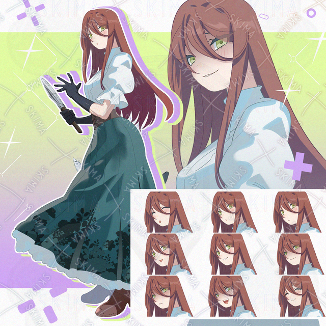 【表情9種】ロングヘアーの女の子