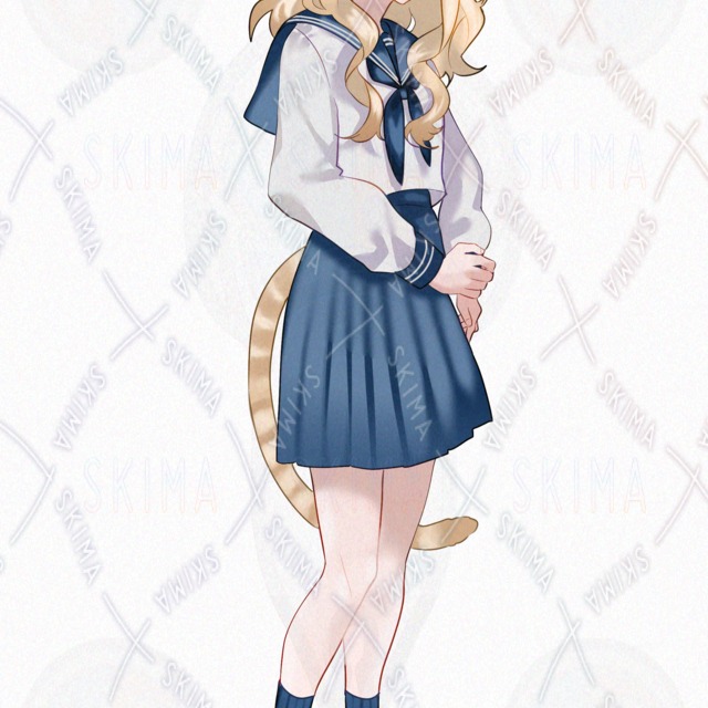 ケモセーラー服の少女【表情差分8種】の商品画像8枚目