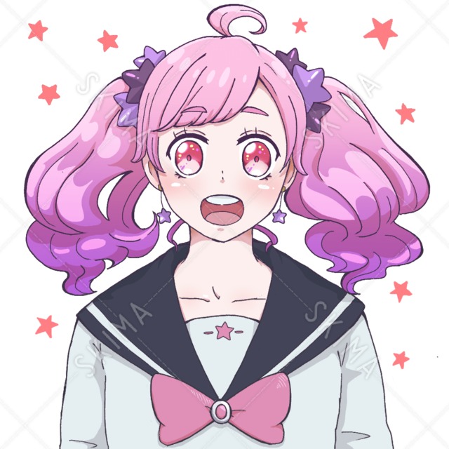 SNS用アイコン　ピンクツインテールの女の子