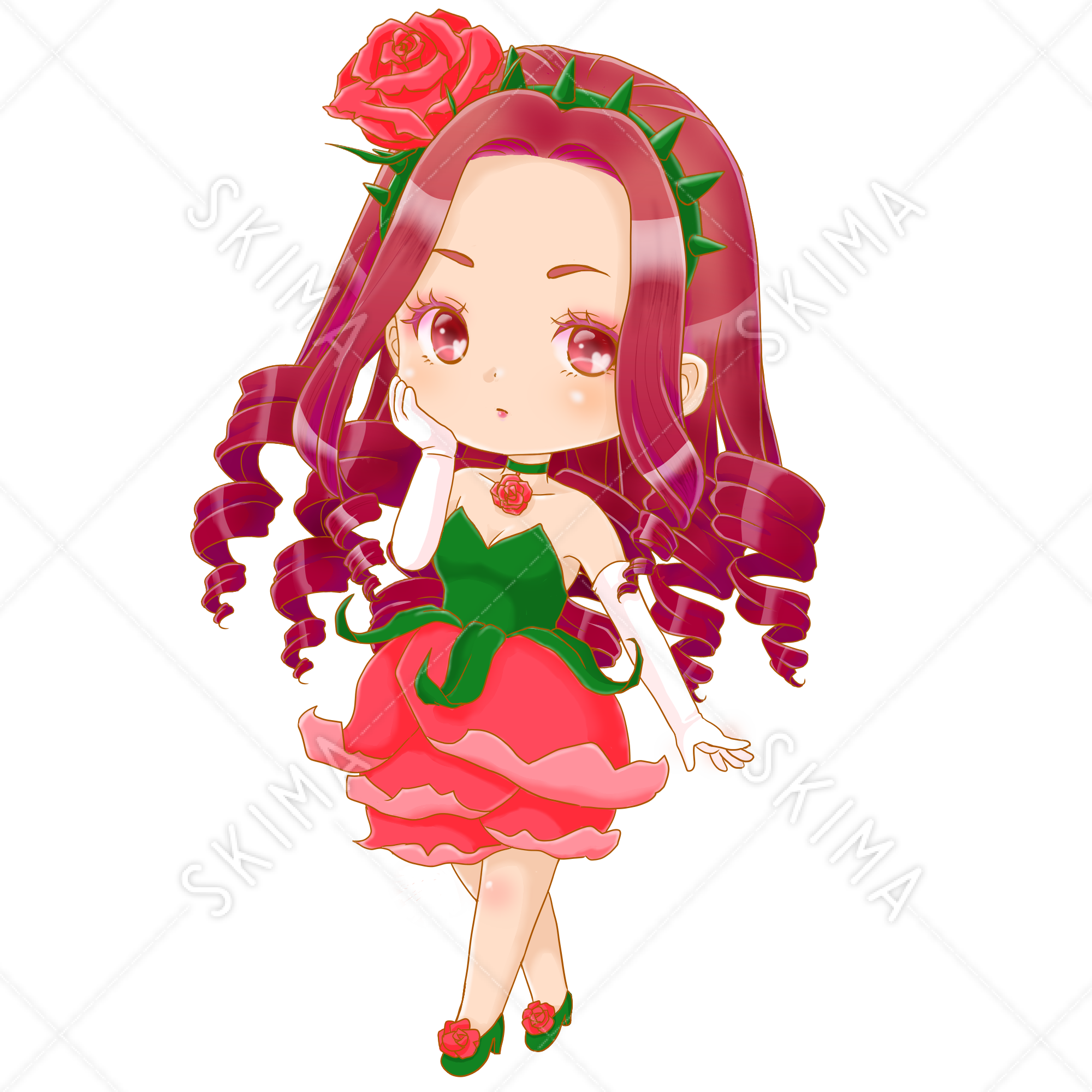 薔薇モチーフ女の子 スキマ スキルのオーダーメイドマーケット Skima