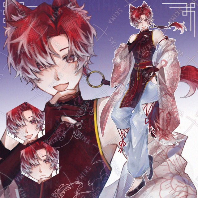 Image of Chinese-Style Male Character with Animal Ears (Ear Variants Included)