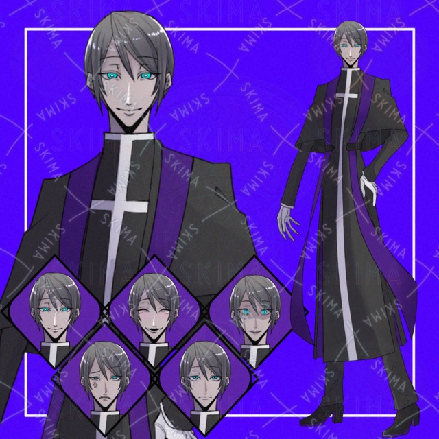 神父服の男性キャラ立ち絵