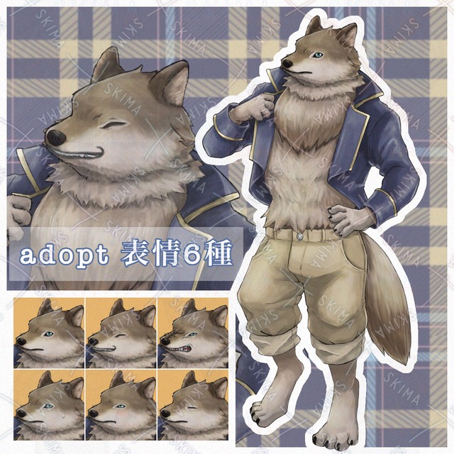 表情6種　狼の獣人