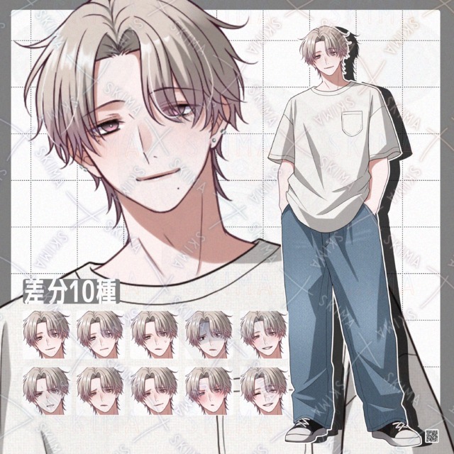 Image of 10-Variation Pack: Guy in White T-Shirt with Light-Colored Hair