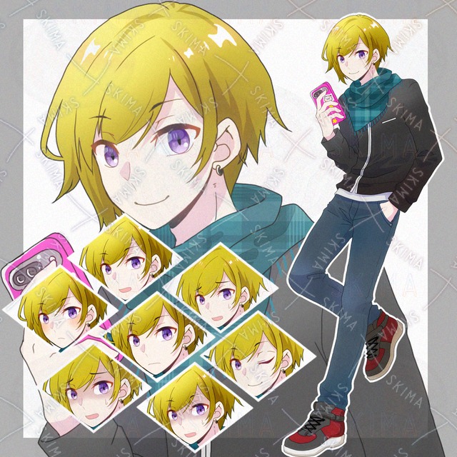 Image of Blond Man Standing Illustration