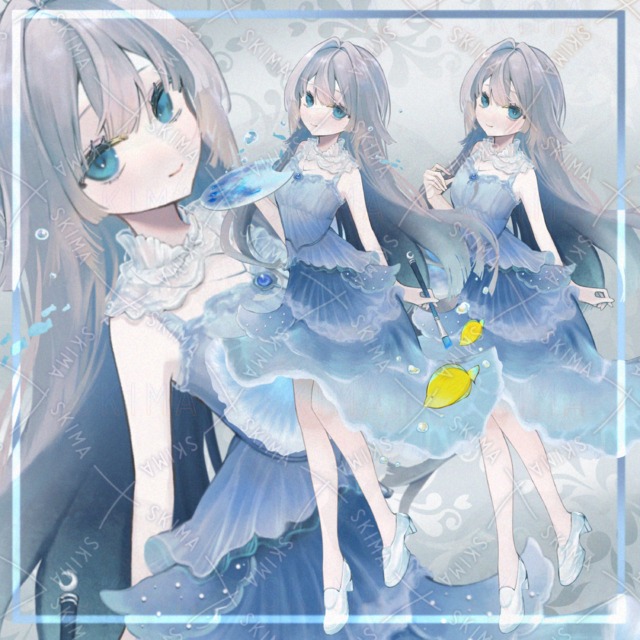 [表情8種＋絵具・魚差分]潮騒の画家ちゃん