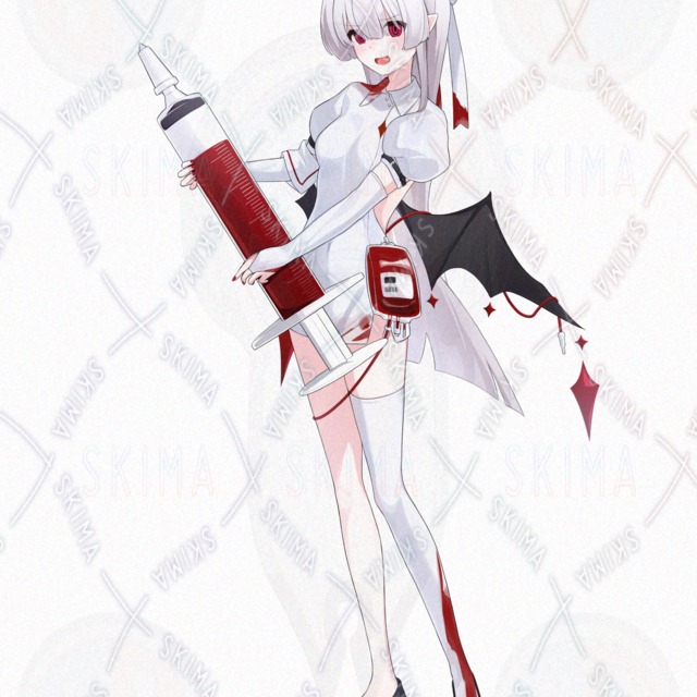 Image 8 of Vampire Nurse – White Hair, Red Eyes [8 Variations]