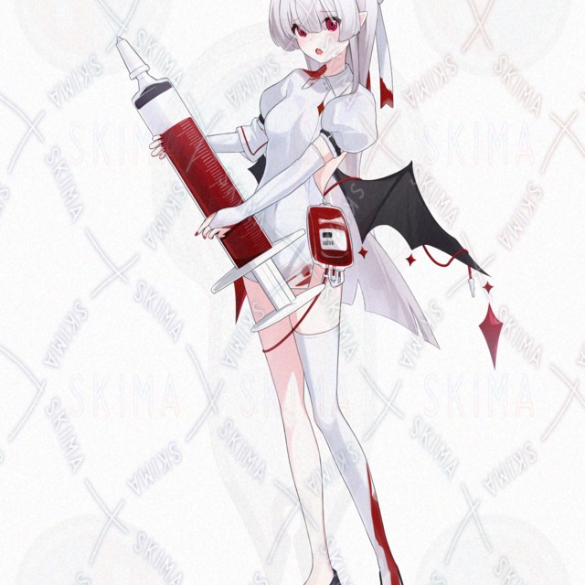 Image 4 of Vampire Nurse – White Hair, Red Eyes [8 Variations]