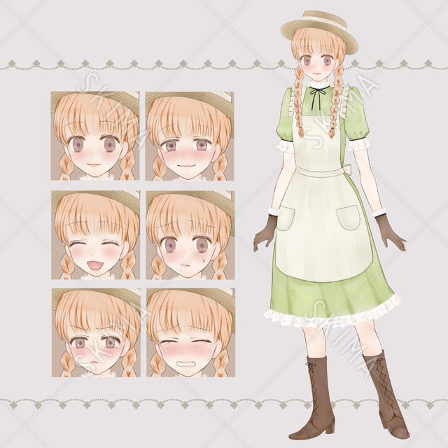 女の子【表情6種】