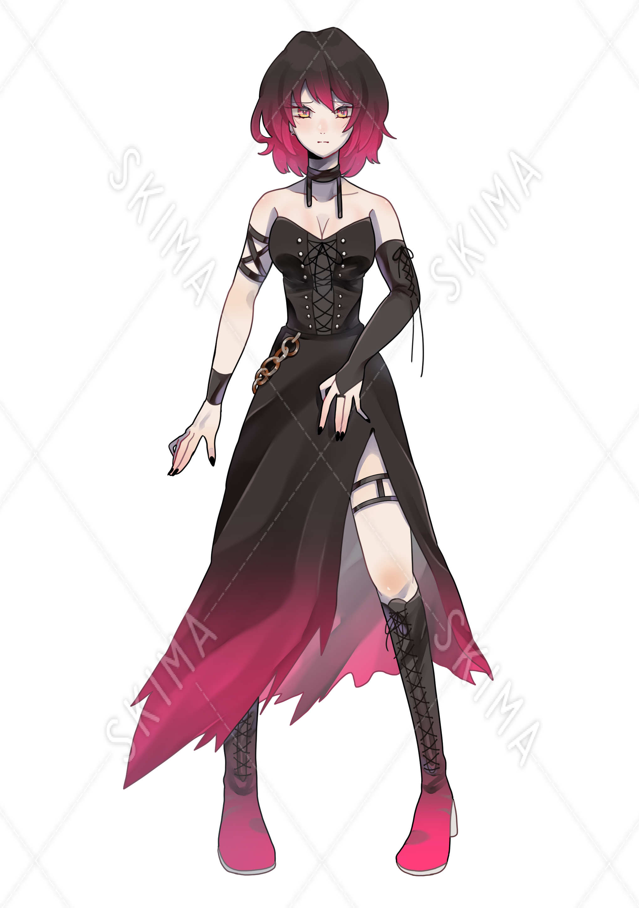 ピンクグラデ髪の女性 スキマ スキルのオーダーメイドマーケット Skima