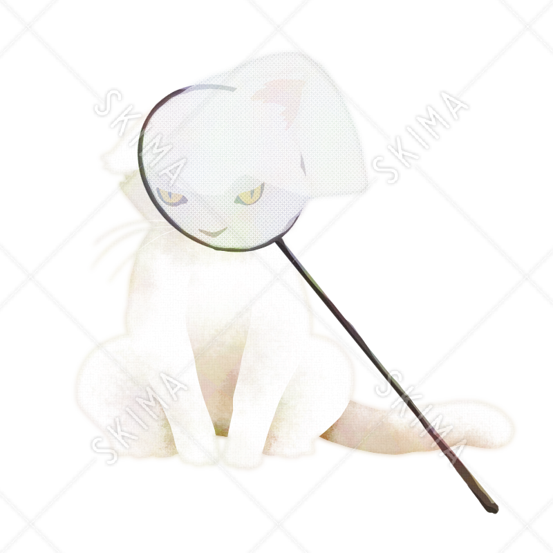 販売期間 7 31 アイコン 虫取り網を被ったネコ スキマ スキルのオーダーメイドマーケット Skima