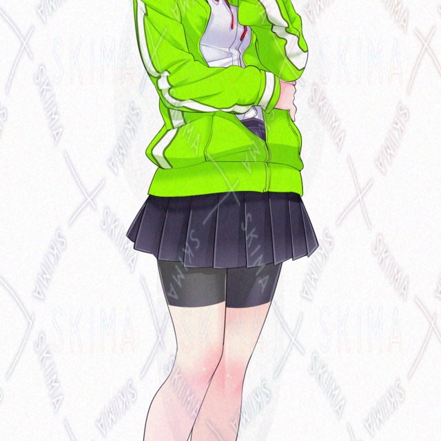 緑と白の制服を着た女の子キャラクターカード　ウラシク　6枚 キャラ販売 by 道草なずな ｜ SKIMA