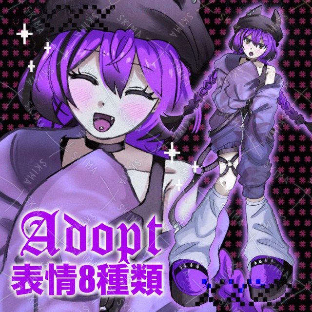 立ち絵　表情8種　サブカル女子👿