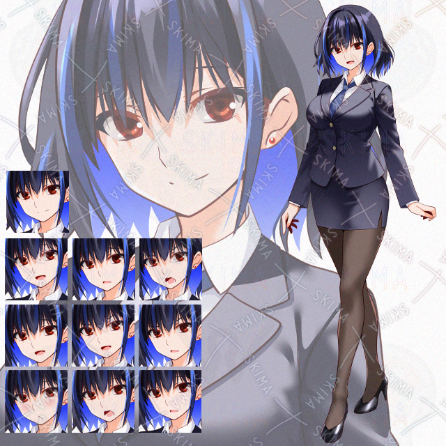 【表情10種】スーツ女性