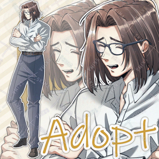 【Adopt】眼鏡・長髪の男性立ち絵【差分5種＋&alpha;】