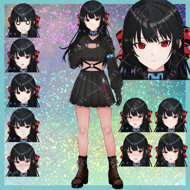 【Adopt】 쿨한 스타일의 붉은 눈 소녀, 표정 10종 상품 이미지