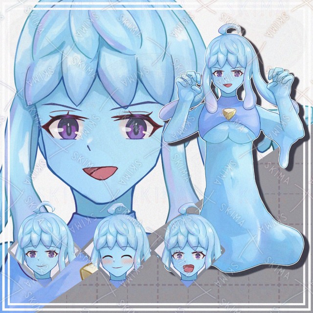 슬라임 소녀 서 있는 일러스트(표정 10종) 상품 이미지