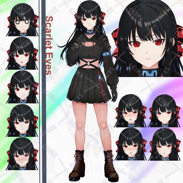 【Adopt】クール系赤眼少女　表情差分１０種
