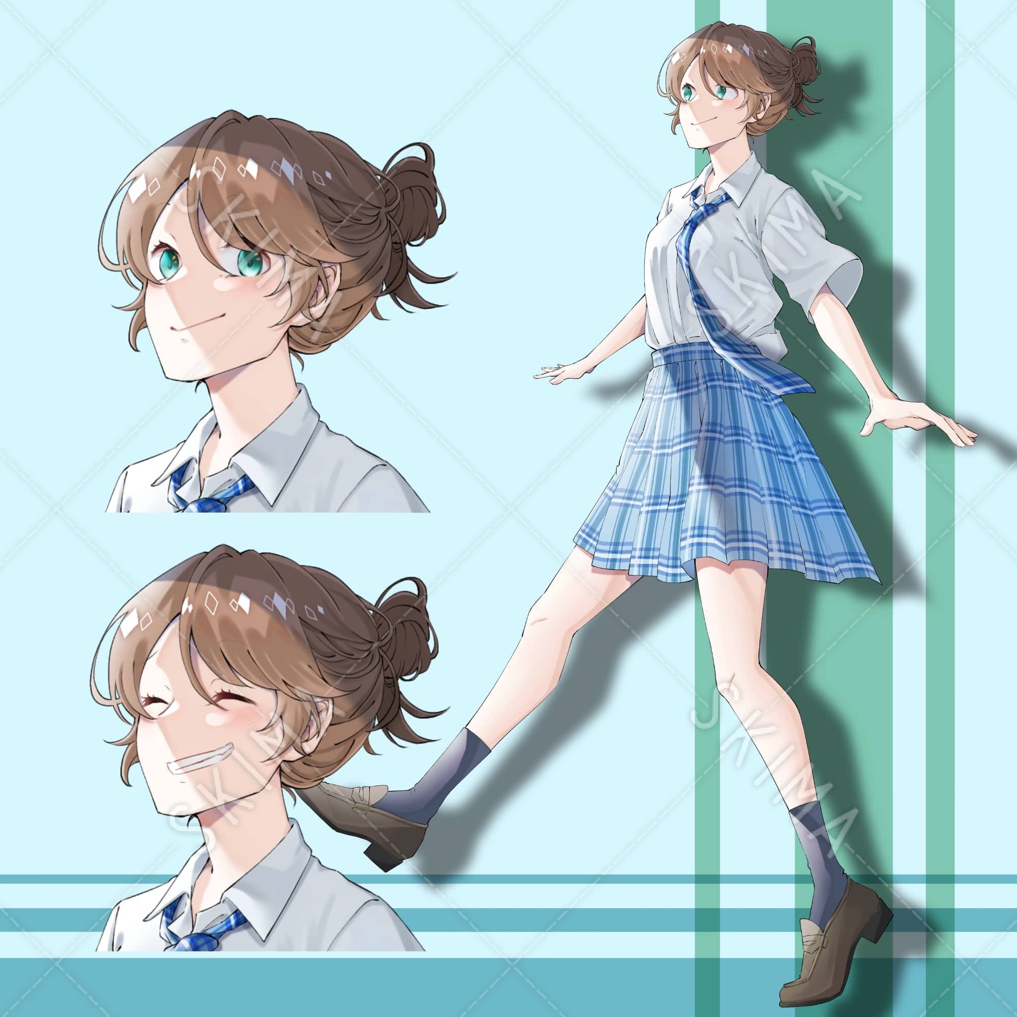 No 16 活発女子高生 表情差分3種 スキマ スキルのオーダーメイドマーケット Skima