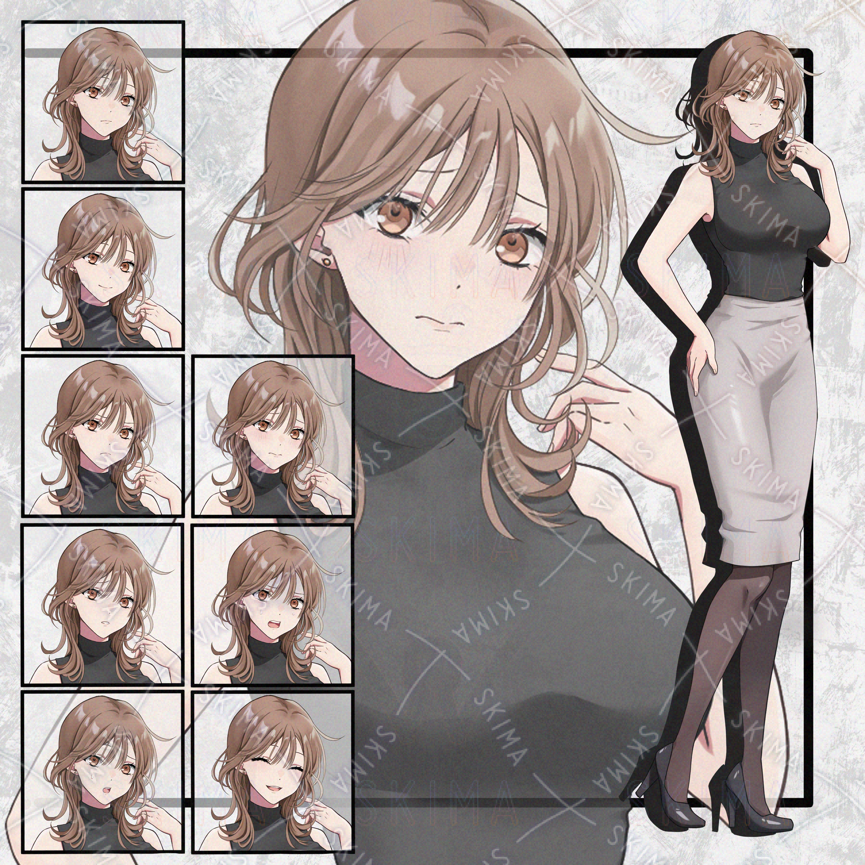 大人のお姉さん立ち絵 表情8種 | SKIMA（スキマ）