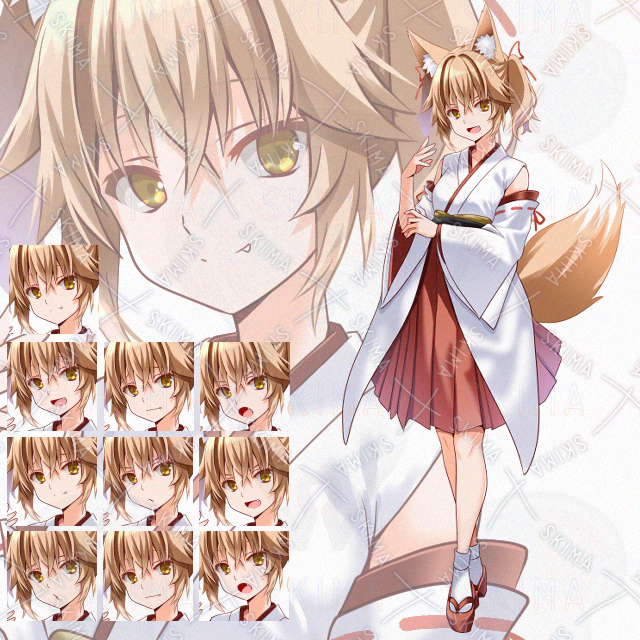 【表情10種】狐巫女娘