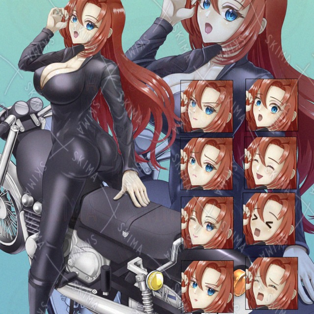 ライダースーツを着用した女性