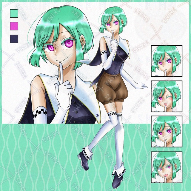 【表情5種】adopt_2 ショートカットの女性
