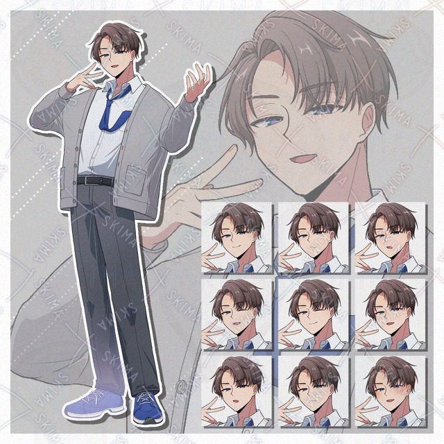 かっこつけている男子 +表情9種