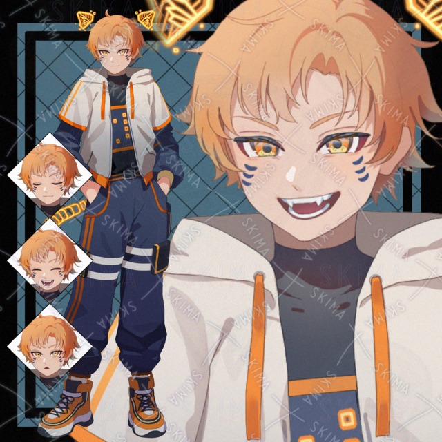 【️表情7種】サイバーパンク虎少年🐯