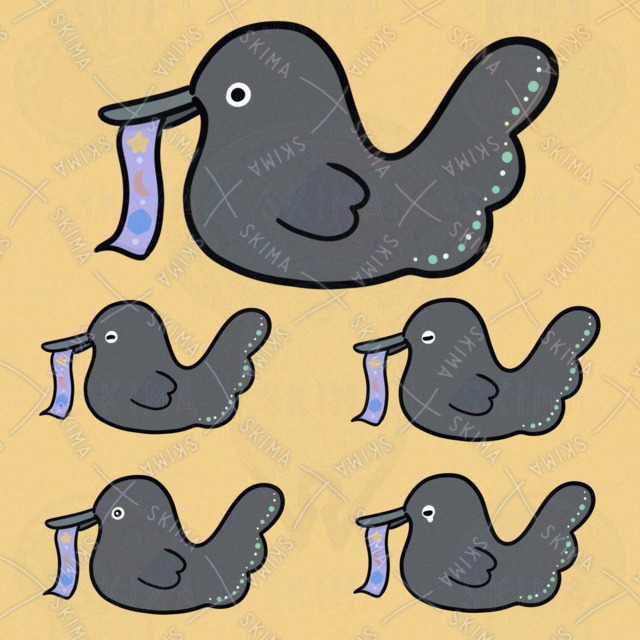 마법의 부적을 가진 새 괴물 (표정 5종) 상품 이미지