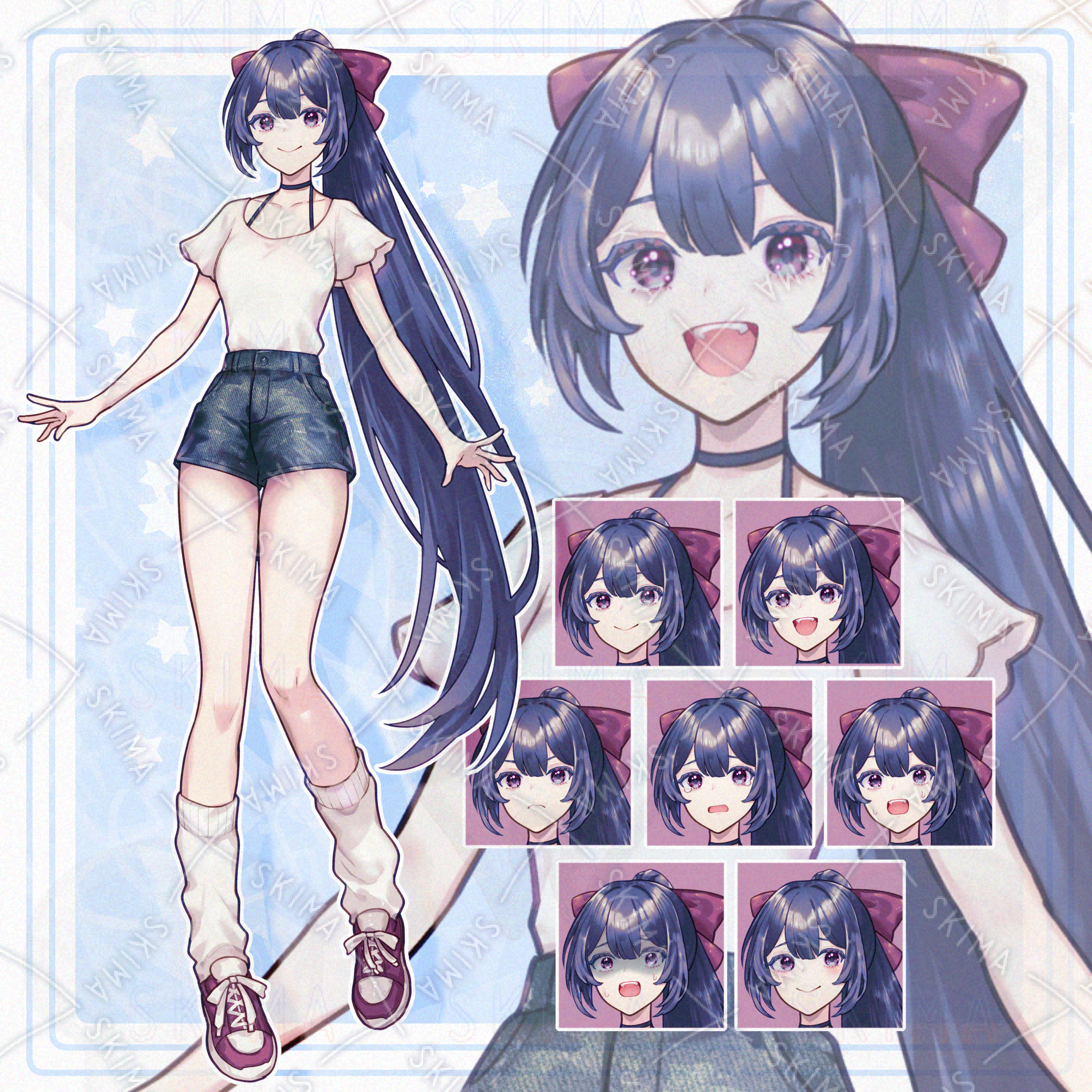 人物画 ポニーテールの女の子　としなりゆき 表情7種】ポニーテールの女の子 | SKIMA（スキマ）