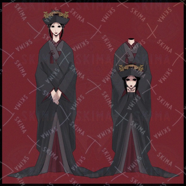 首取れ&times;黒無垢（角隠し）の女性立ち絵