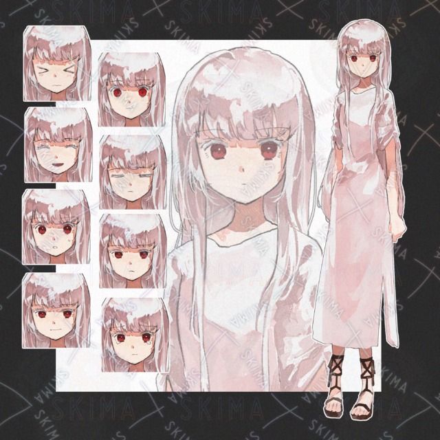 【差分8種】アルビノの女の子