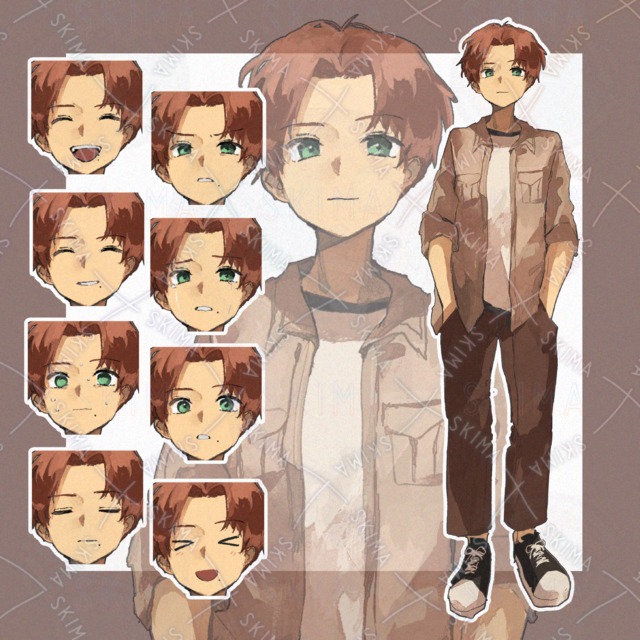 【差分8種】センター分けの男の子