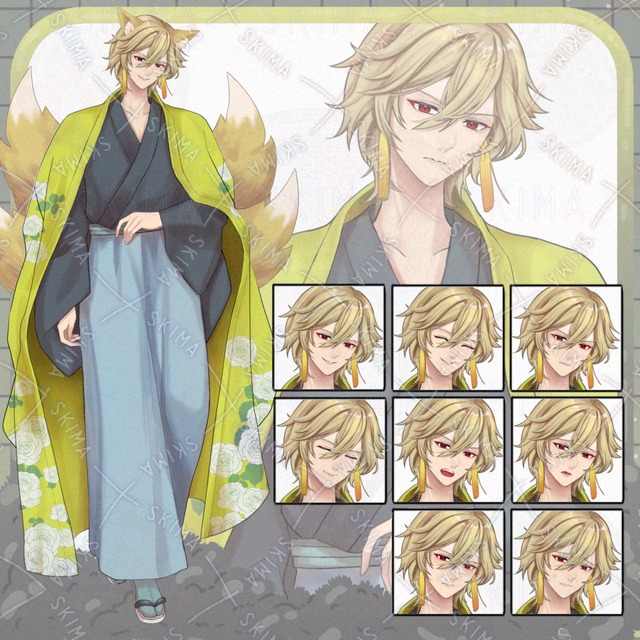和服男子(獣耳・尻尾差分あり)