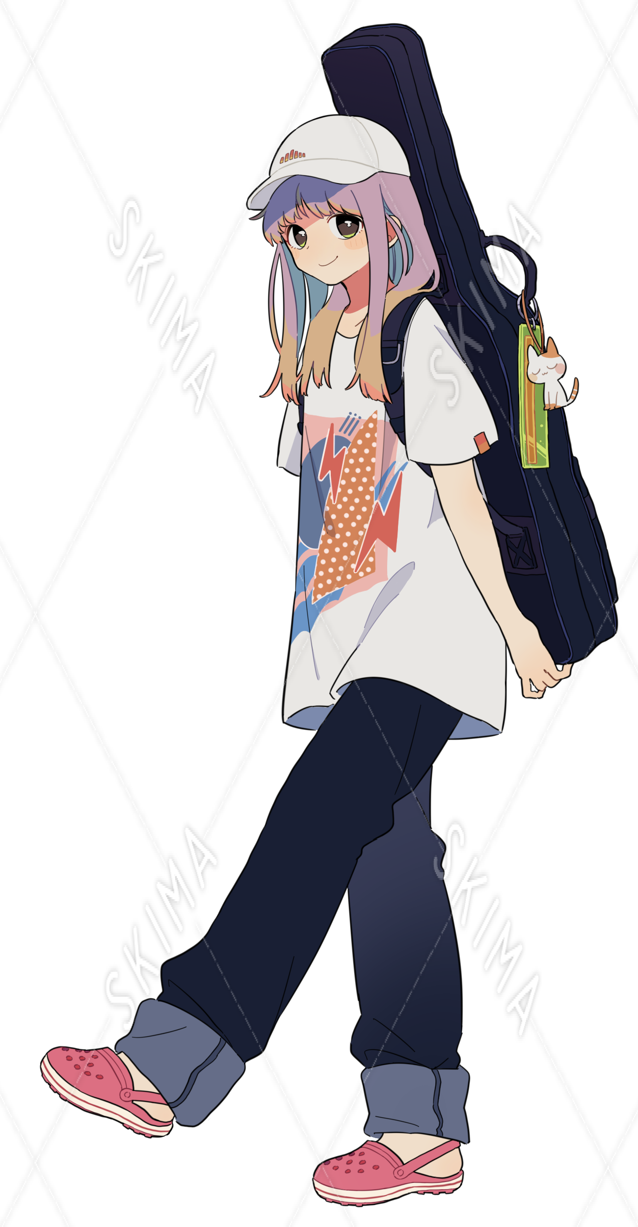ギターケース背負った女の子 全8種 スキマ スキルのオーダーメイドマーケット Skima
