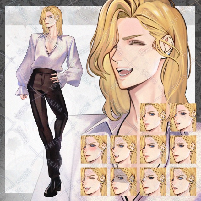 Image of Blond Man [10 Expressions]