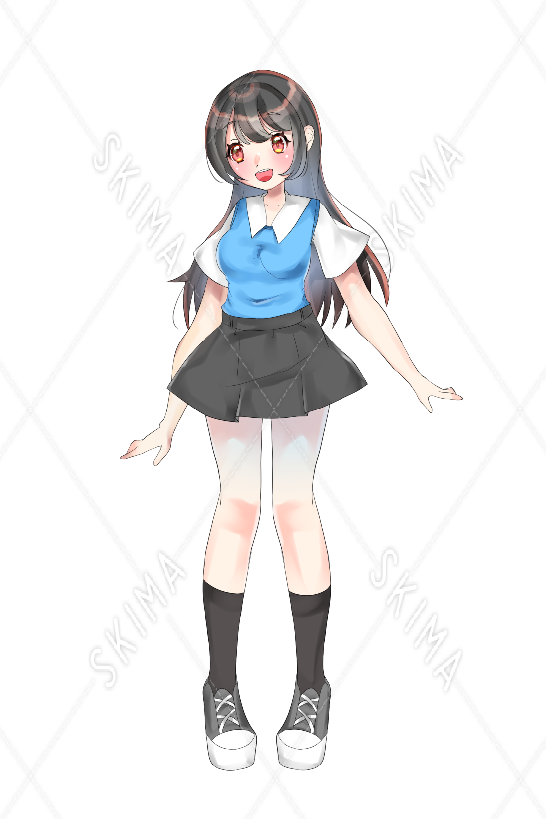 黒髪ロングの女の子 スキマ スキルのオーダーメイドマーケット Skima