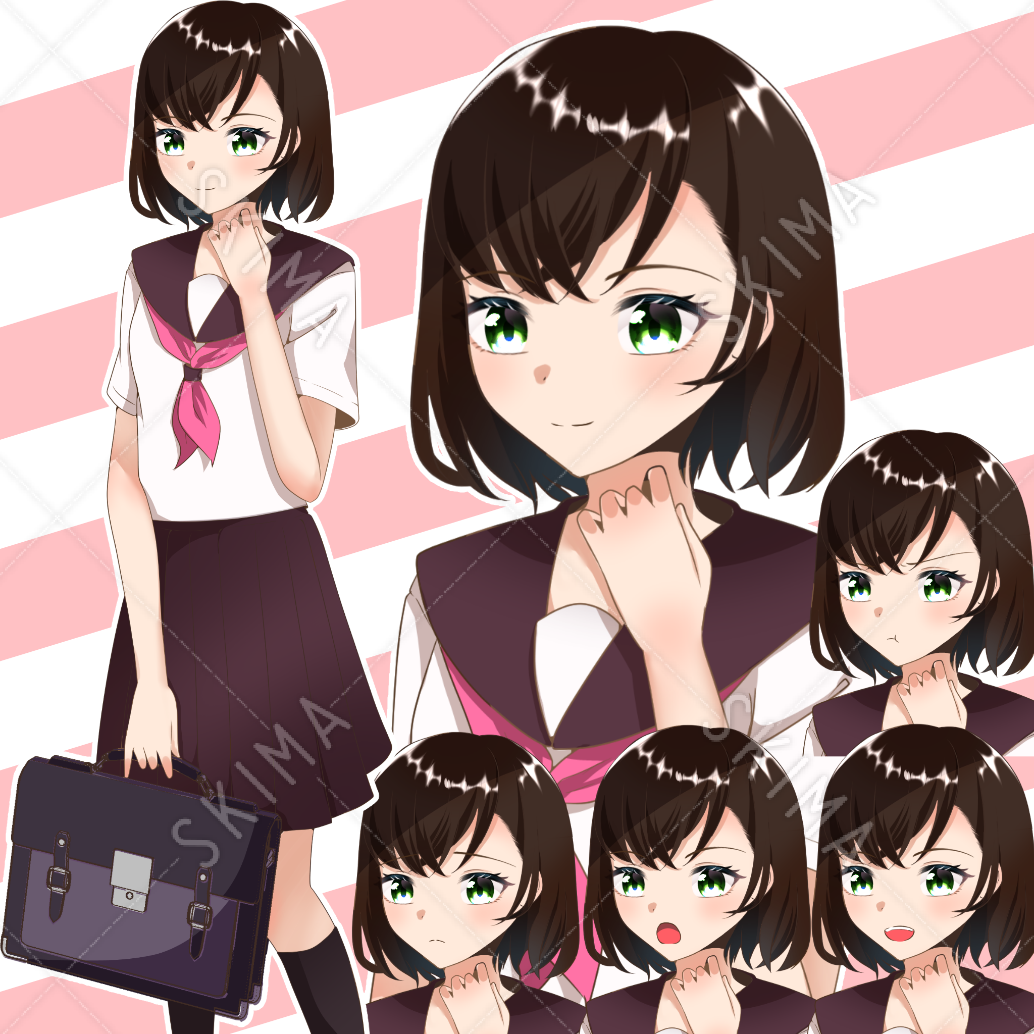 ショートカット女子高生 差分5種 スキマ スキルのオーダーメイドマーケット Skima