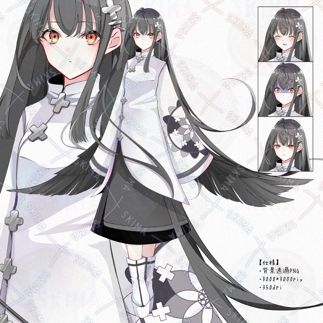 カラス&times;クロスモチーフの少女
