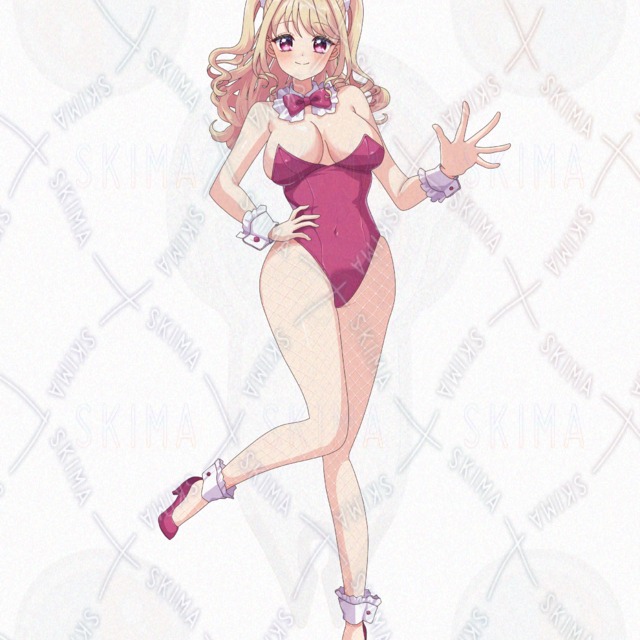 Image 3 of Blonde Half-Japanese Bunny Girl with Half-Up Hair