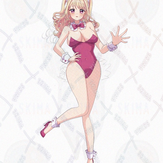 Image 4 of Blonde Half-Japanese Bunny Girl with Half-Up Hair