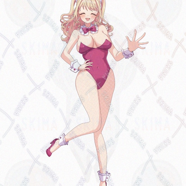 Image 6 of Blonde Half-Japanese Bunny Girl with Half-Up Hair