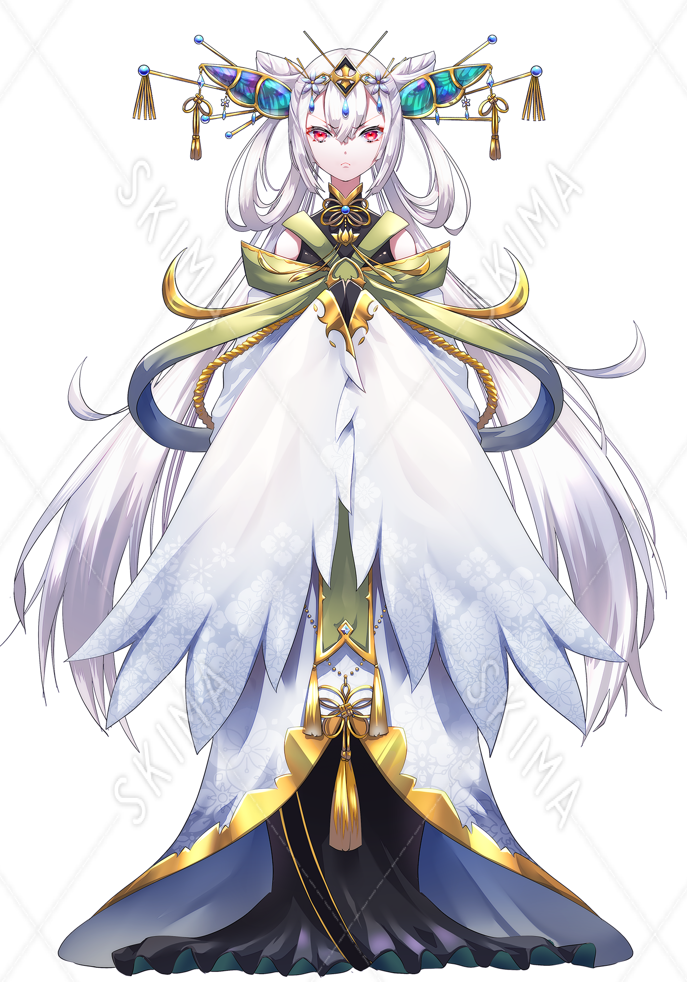 オリエンタル風のアルビノ少女 表情8種 スキマ スキルのオーダーメイドマーケット Skima