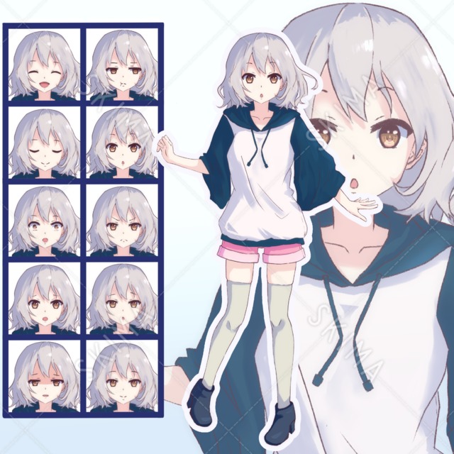 【Adopt】カジュアルな女の子【表情差分全10種】