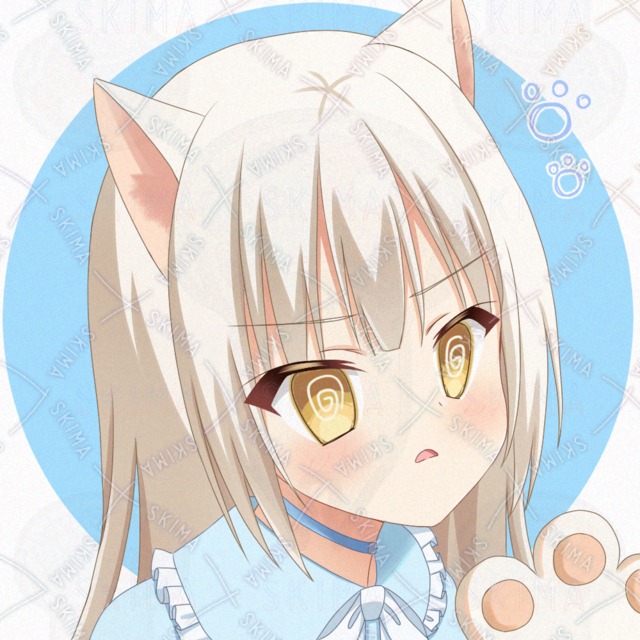 ぐるぐる目な白猫ちゃん