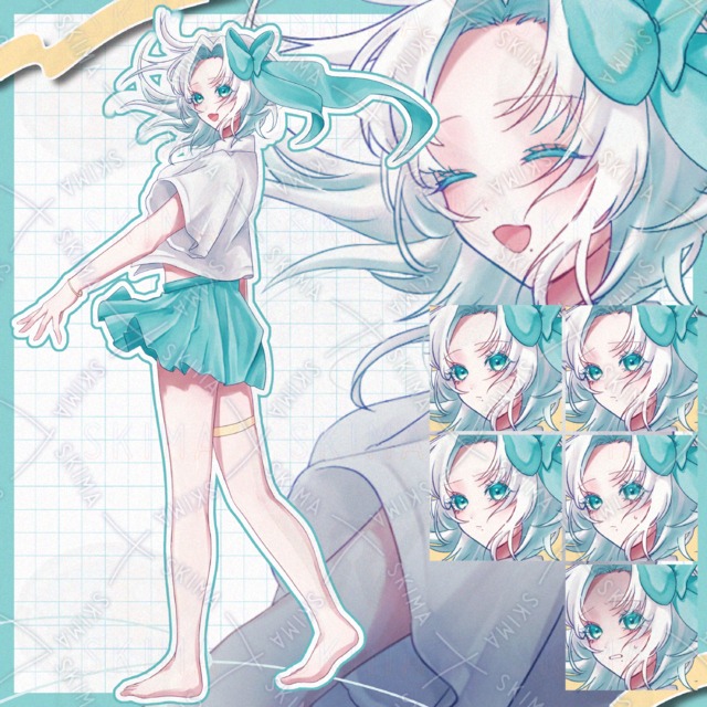 【立ち絵】夏リボンの子【通常+表情差分6種】