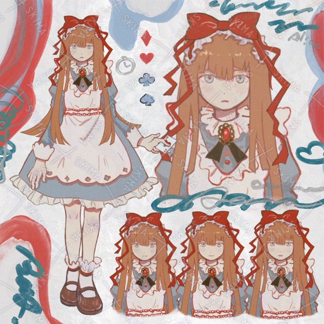 【Adopt】アリスモチーフ少女立ち絵　表情4種