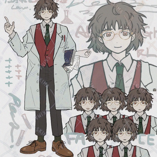 【Adopt】研究者っぽい男性立ち絵 表情6種