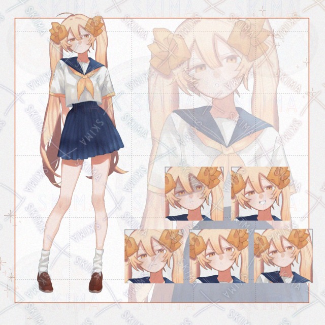 adopt3（セーラー服の女の子／金髪&times;リボン）